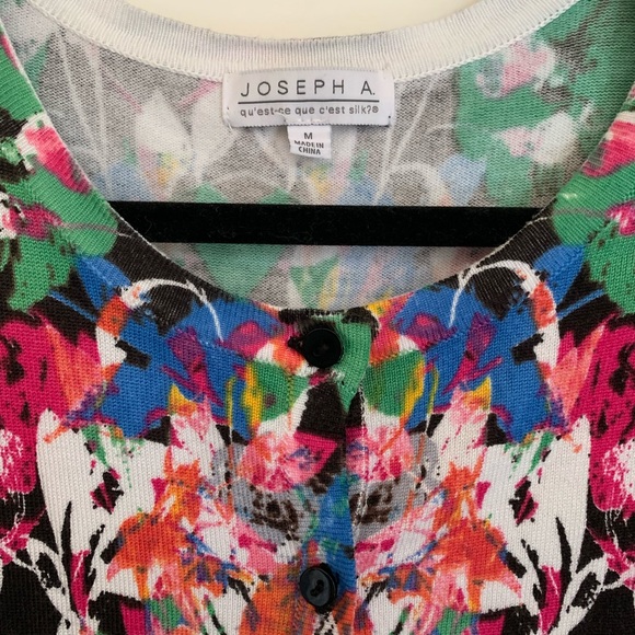 JOSEPH A 🌈psychedelic floral super fun cardigan - Picture 3 of 5